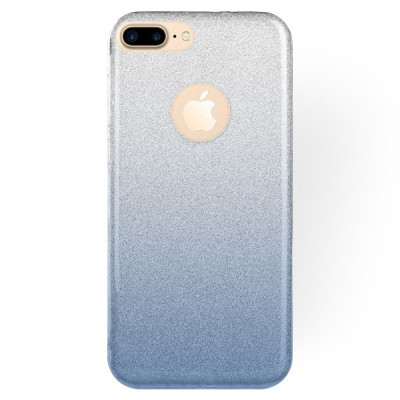 Силиконови гърбове Силиконови гърбове за Apple Iphone Луксозен силиконов гръб ТПУ с брокат за Apple iPhone 7 Plus 5.5 / Apple iPhone 8 Plus 5.5 преливащ сребристо към синьо 